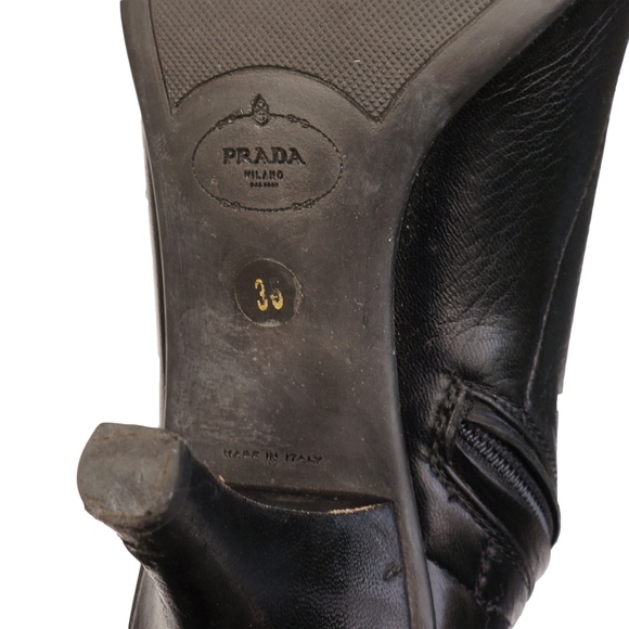 PRADA CALZATURE DONNA LEATHER ANKLE BOOT - Picture 6 of 8